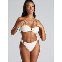 South Beach Crinkle Ring Side Brief - Cream