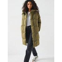 Vero Moda Padded Longline Coat - Green