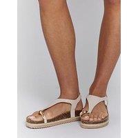 South Beach Toe Loop Espadrille Sanda Metal Toe Ring