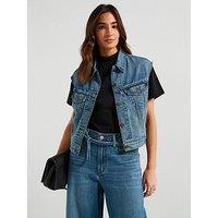 Levi'S Shrunken 90S Linen+ Denim Vest - Blue
