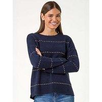 Roman Shimmer Detail Knit Jumper - Blue