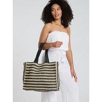 South Beach Straw Woven Shoulder Tote Bag