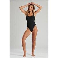South Beach Crinkle Scoop Swimsuit - Black