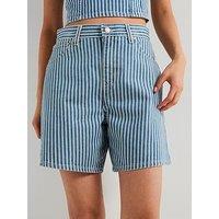 Levi'S High-Rise Baggy Shorts - Mischa Stripe Short - Blue