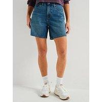 Levi'S High Rise Baggy Linen+ Denim Shorts - Blue