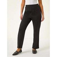 Roman Petite Straight Leg Ponte Stretch Trouser - Black