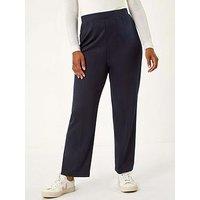 Roman Petite Straight Leg Ponte Stretch Trouser - Navy