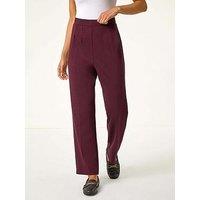 Roman Petite Straight Leg Ponte Stretch Trouser - Red