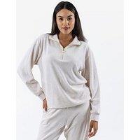 Juicy Couture Velour Zip Through Sweatshirt - Beige