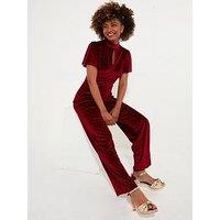 Joe Browns Velour Jumpsuit - Berry