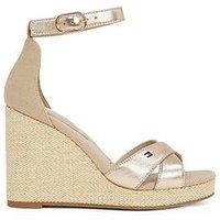 Tommy Hilfiger Metallic High Wedge Espadrilles - Gold