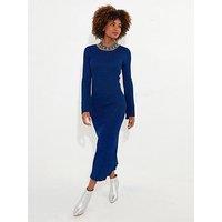 Joe Browns Winter Sparkle Rib Knit Dress - Blue