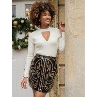Joe Browns Gold Sequin Mini Skirt