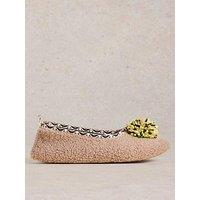 White Stuff Pom Ballet Slipper - Beige