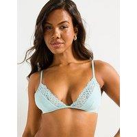 Calvin Klein Soft Stretch Lace Wire Free Triangle - Blue