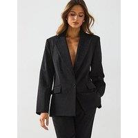 Mango Diamante Blazer Co-Ord - Black