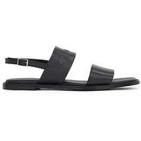 Calvin Klein Double Strap Logo Sandals - Black
