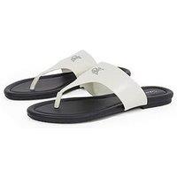 Calvin Klein Jeans Toepost Metal Logo Sandals - White