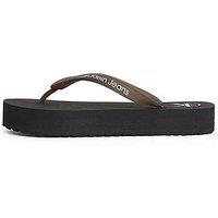 Calvin Klein Jeans Flatform Logo Flip-Flop - Black
