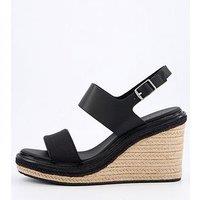 Calvin Klein Espadrille Wedge Sandal - Black