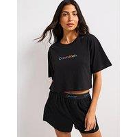 Calvin Klein Pride Cotton Boxy Crop Top - Black
