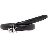 Calvin Klein Logo Buckle Skinny Bely - Black