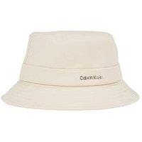 Calvin Klein Back Tie Cotton Twill Bucket Hat - Cream