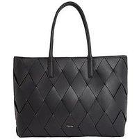 Calvin Klein Woven Medium Shopper Bag - Black