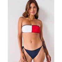 Tommy Hilfiger Flag Logo Bandeau Bikini Top - Navy