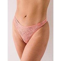 Calvin Klein Sheer Marq Lace Thong - Orange
