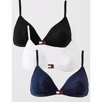 Tommy Hilfiger 3 Pack Heritage Triangle Bralette - Black