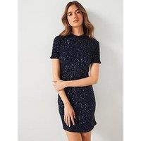 Mango Sequin Mini Dress - Blue