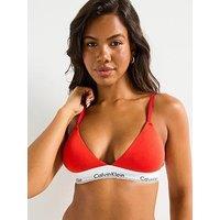 Calvin Klein Modern Cotton Lightly Lined Triangle Bralette - Red