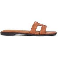 Tommy Hilfiger Logo Strap Mule Sandals - Brown
