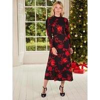 Joe Browns Women's High Neck Long Sleeve Floral Jersey Dress