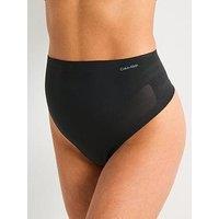 Calvin Klein Sculpted Firm Mesh Thong - Black