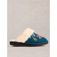 White Stuff Floral Mule Slipper - Green