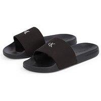 Calvin Klein Jeans Monogram Logo Slide - Black