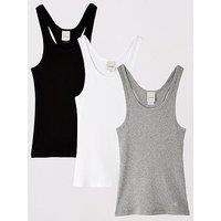 Calvin Klein 3 Pack Scoop Neck Cotton Tank Top - Black
