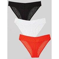 Calvin Klein 3 Pack Lace Trim Brief - Black