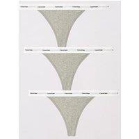 Calvin Klein 3 Pack Stretch Thong - Grey