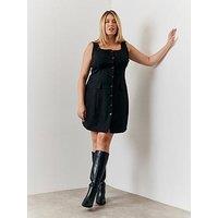 In The Style Hannah Brown Tailored Square Neck Mini Dress - Black