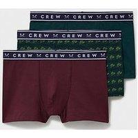 Crew Clothing 3 Pack Jersey Boxers- Green