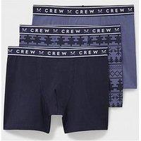 Crew Clothing 3 Pack Jersey Boxers- Navy