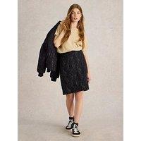 White Stuff Coral Jacquard Skirt - Black