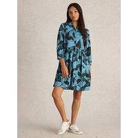 White Stuff Everly Jersey Shirt Dress - Blue