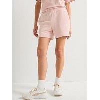 Puma Womens Essentials Small No 1 Logo 5 Hight Waisted Shorts - Pink