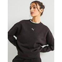 Puma Womens Essential Logo Oversized Sweatshirt - Black