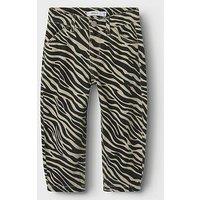 Name It Mini Girls Zebra Print Mom Pants - Black