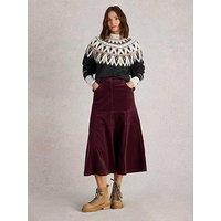 White Stuff Quinn Cord Skirt - Red